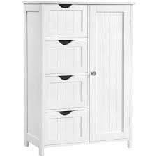 Kaufen sie schränke fürs bad, dann muss alles. Badschrank Beistellschrank Spiegelschrank Badezimmer Schrank Kommode Mit 4 Schubladen U 1 Schrank Abteil Aus Holz Weiss