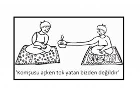 Komsusu Acken Tok Yatan Bizden Degildir Hadisi Serif Etkinligi 4 6 Yas Dunyasi Novelty Sign Comics Fictional Characters