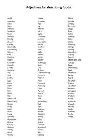 Food Adjectives List Click On The Image To Get A Free Printable Version If You Re Trying To Get Your Children Bey Studying Food List Of Adjectives Food Words