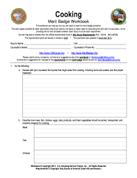 You should use the work space provided for each requirement to keep track of which. Cooking Merit Badge Worksheet Fill Online Printable Fillable Blank Pdffiller