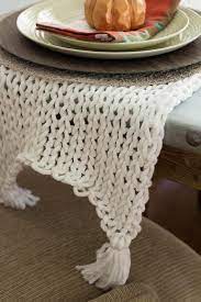 I believe it was about 84 yards. Knitted Table Runner Favecrafts Com