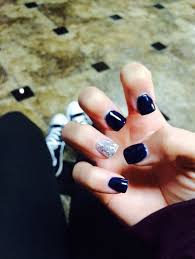If they're applied properly with good quality products, they will make your nails look strong, healthy and the. Navy Blue Acrylics With Silver Accent Nail Navy Acrylic Nails Blue Acrylic Nails Nails