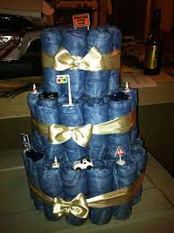 Pin By Kathleen Shannon Ray On Diaper Cakes Denim Baby Shower Bow Tie Baby Shower Baby Shower Gifts