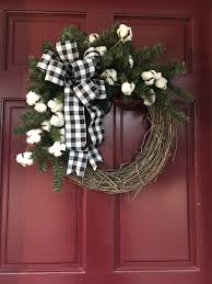 Black And White Wreath Images Cotton Grapevine Wreath Black And White Buffalo Check White Christmas Wreath White Grapevine Wreath Diy Grapevine Wreath