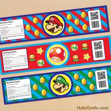 Free Printable Super Mario Bros Water Bottle Labels Super Mario Bros Party Mario Bros Party Super Mario Birthday Party