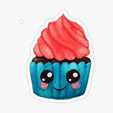 Christmas dinner from publix : Sticker Kawaii Cupcake Redbubble