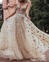 Our New Orion Gown Is A Showstopper That Sparkles From Head To Toe Tap To Shop Champagneunicorns Officia Gowns A Line Wedding Dress Star Dress