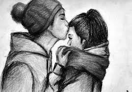 Black And White Kissing Drawing Sweet Kisses Live Teenagers Cute Painting Black White Whatever Cold Babe Cute Couple Drawings Couple Drawings Drawings