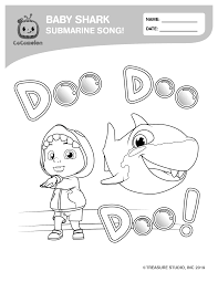 Collection of coloring pages for boys and coloring pages for girls of all ages. Cocomelon Coloring Page Wednesday Baby Shark Do Do Facebook