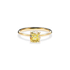 2.50 carats ÷ 2 = 1.25 carat (for each polished diamond). Tiffany True Engagement Ring With A Cushion Cut Yellow Diamond In 18k Yellow Gold