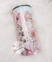Floral Tumbler Tumbler Cups Diy Tumbler Designs Custom Tumbler Cups