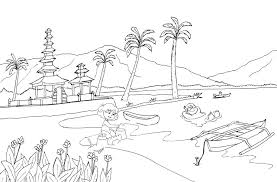 Mewarnai gambar untuk anak perempuan mewarnai gambar. Gambar Mewarnai Anak Sedang Bermain Dan Pemandangan Pantai Di Bali Dengan Pura Dan Perahu Colouring Bali Beach Belajarmewarnai Info