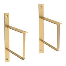 Liberty 6 In Painted Brushed Brass Steel U Shaped Decorative Shelf Bracket 2 Pack S43791c 523 U The Home Depot In 2021 Decorative Shelf Brackets Shelf Brackets Shelf Decor