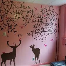 Large Tree Nature Vinyl Wall Tree Decal Nursery Wall Decals Vinyl Wall Stickers Tree Wall Decal With Cute Birds K003 Tree Wall Decal Vinyl Wall Tree Tree Wall Stickers