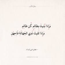 شعر عنترة بن شداد وإذا بليت بظالم كن ظالما عالم الأدب like quotes mixed feelings quotes islamic love quotes