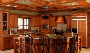alder kitchen with wooden ceiling beams