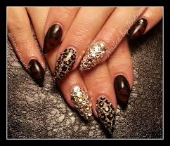 Sassy Leopard Gel Nails Animal Print Nails Art Nail Art Nail Jewels