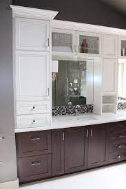 If you're entertaining a kitchen renovation , consider mixing and matching color and wood finishes in your cabinetry and other elements to give. Two Tone Bathroom Traditional Bathroom Calgary By Casa Flores Cabinetry Houzz