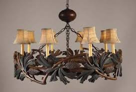 Eight Light Rustic Pine Cone Chandelier Cabin And Lodge