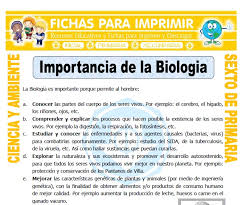 1° secundaria básica por flor_enriquez. Importancia De La Biologia Para Sexto De Primaria Fichas Para Imprimir