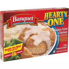 Most packages of store bought frozen chicken breast provide instructions for baking right on the package. Banquet Hearty One Chicken Fried Chicken Dinner Frozen Foods Fairplay Foods