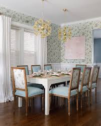 White, taupe, and brown tones are on the rise and pair beautifully with wooden accents and other dining room furniture. Jennifer Lake Dining Room Grandmillennial Dining Room Style Charade