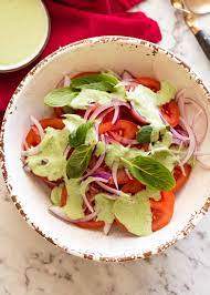 Indian Tomato Salad With Mint Dressing Recipe Indian Food Recipes Indian Salads Recipetin Eats