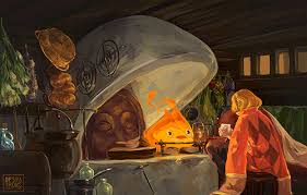 I Like To Think That Howl And Calcifer Just Sat Down And Had Tea And A Chat Once In A While You Would Too If Studio Ghibli Art Ghibli Art Studio