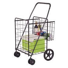 We get many requests for an individual or a single shopping cart. Costway Folding Shopping Cart Jumbo Basket With Swivel Wheels Walmart Com Walmart Com