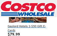 Costco wholesale gift vouchers are valid for use in store, validity guaranteed for 6 months after the point of redemption. Gaylord Hotels Gift Cards 20 Off At Costco