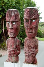 Maori Totems Rotorua Nouvelle Zelande Zelande