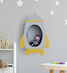 Grey Engineered Wood High Grade Laminate And Non Toxic Paint Astrotoy Kids Wall Shelf By Boingg A Happy S Kids Wall Shelves Engineered Wood Kids Room Design