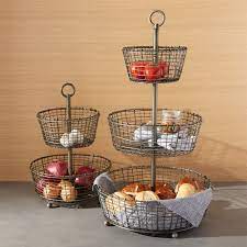Product title 2 tier fruit basket, metal fruit bowl bread baskets,. Bendt Tiered Iron Fruit Baskets Crate And Barrel Canada