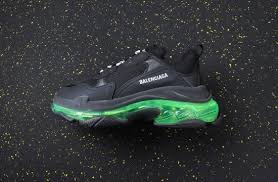 Black And Green Sneakers Balenciaga Triple S Clear Sole Sneaker Black Green Sole Sneakers Sneakers Black Sneakers