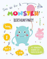 Diseno De Tarjeta Lindo De La Invitacion Premium Vector Freepik Vector Cumpleanos In Fiestas De Cumpleanos De Monstruo Cumpleanos De Monstruos Tarjeta