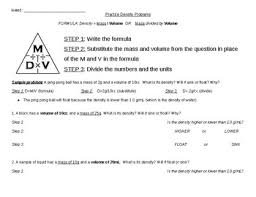 5º and 6º primary age: Density Practice Problems By Schmidt Sped Teachers Pay Teachers