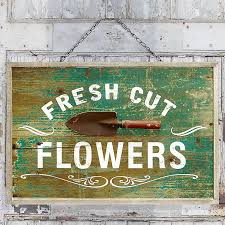 Here is a great antique looking fresh cut flowers wood sign that i will paint for you. Fresh Cut Flowers Wooden Hanging Plaque Kirklands