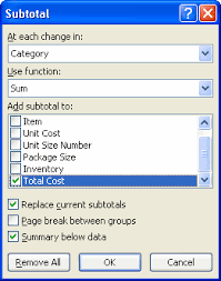 Subtotal Excel Formula Excel How To Remove