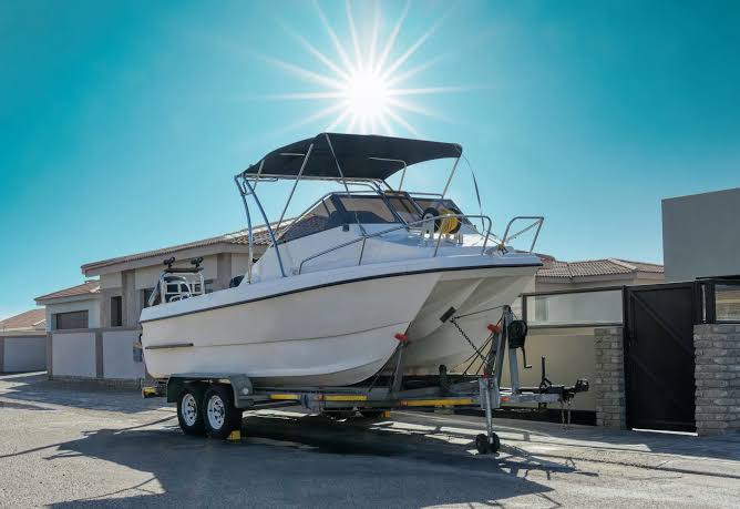 Boat on a trailer representing boat storage near Lakeland, Florida