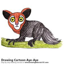 Cute easy cartoon animal drawings color. Learn How To Draw A Cartoon Aye Aye Cartoon Animals Step By Step Drawing Tutorials