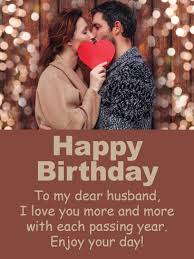 Relationship Romantic Romance Birthday Wishes For Boyfriend Romantic In English Love You More Each Year Happy Birthday Wish Card For Husband Birthday Greeting Cards By Davia Happy Birthday Wishes Quotes Happy Birthday Hubby Quotes Happy Birthday Love Quotes
