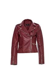 Dailylook Vero Moda Faux Leather Moto Jacket In Burgundy Faux Leather Moto Jacket Moto Jacket Leather Moto Jacket
