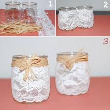 Vases A Dentelle Decoration De Bocaux Petit Pot En Verre Deco Mariage