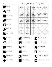 Which cancels out and the other side of the inequality. Solving Absolute Value Inequalities Color Worksheet By Aric Thomas