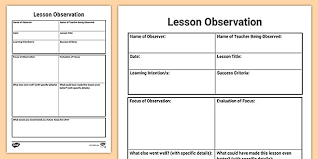 This page contains creative lesson plan templates in different categories: Lesson Observation Template Classroom Observation Tips