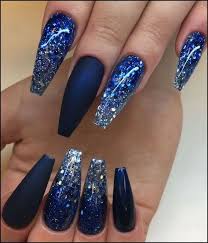 We have found some stylish blue coffin acrylic nails on instagram. Pin On Nail Art