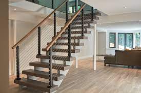 Project 255 Aluminum Cable Railing Posts Stairsupplies Floating Stairs Home Stairs Design Stair Railing
