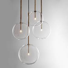 Modern Clear Glass Pendant Lights Dia 15 20 25 30cm Glass Ball Lamp Shade G4 Led Dining Room Restaurant Hanging Lamp Luminaire Clear Glass Pendant Light Glass Pendant Light Simple Chandelier