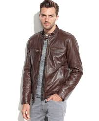 Guess Leather Moto Jacket Coats Jackets Men Macy S Zipped Leather Jacket Leather Jacket Men Leather Jacket