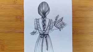 See more of mukta easy drawing on facebook. How To Draw A Girl Holding A Bouquet Of Flowers Drawing Tutorial Social Useful Stuff Handy Tips
